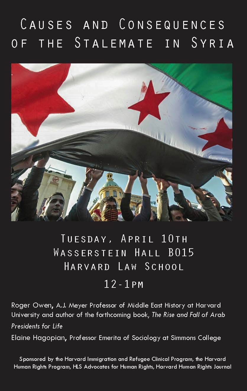 Event poster features an image of people protesting holding a flag.