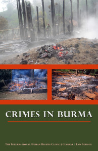 Crimes in Burma Report Cover: images of burned piles.