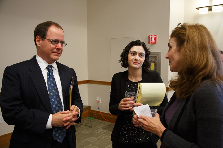 Clinical professor Tyler Giannini, co-director of the Human Rights Program and co-director of its International Human Rights Clinic, with Assistant Clinical professor Susan Farbstein, co-director of the International Human Rights Clinic