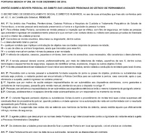 Administrative Order 258/2014 in the Pernambuco Official Gazette of the Executive Branch, December 16, 2014, p.3. An image of a page of a text.