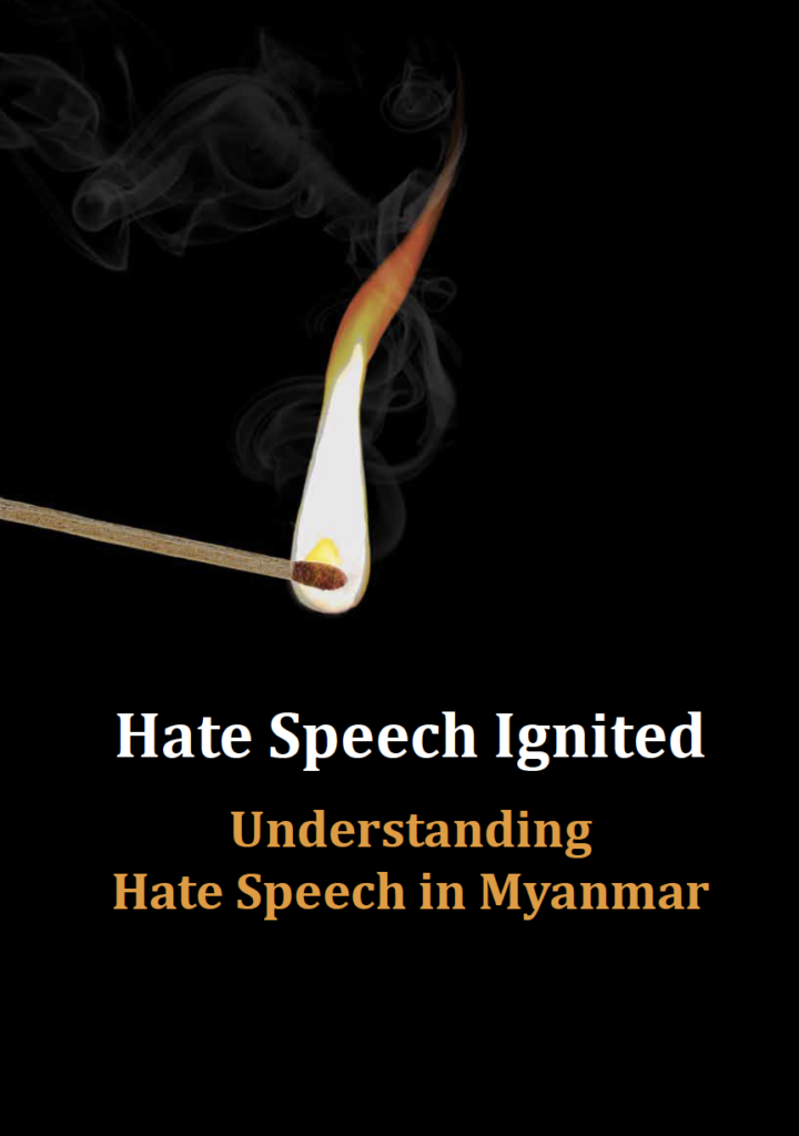 A match is lit against a black backdrop. The image is illustrative of the report's title, "Hate Speech Ignited."