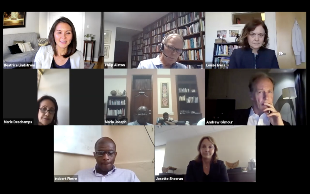 Eight individuals on zoom during a webinar.