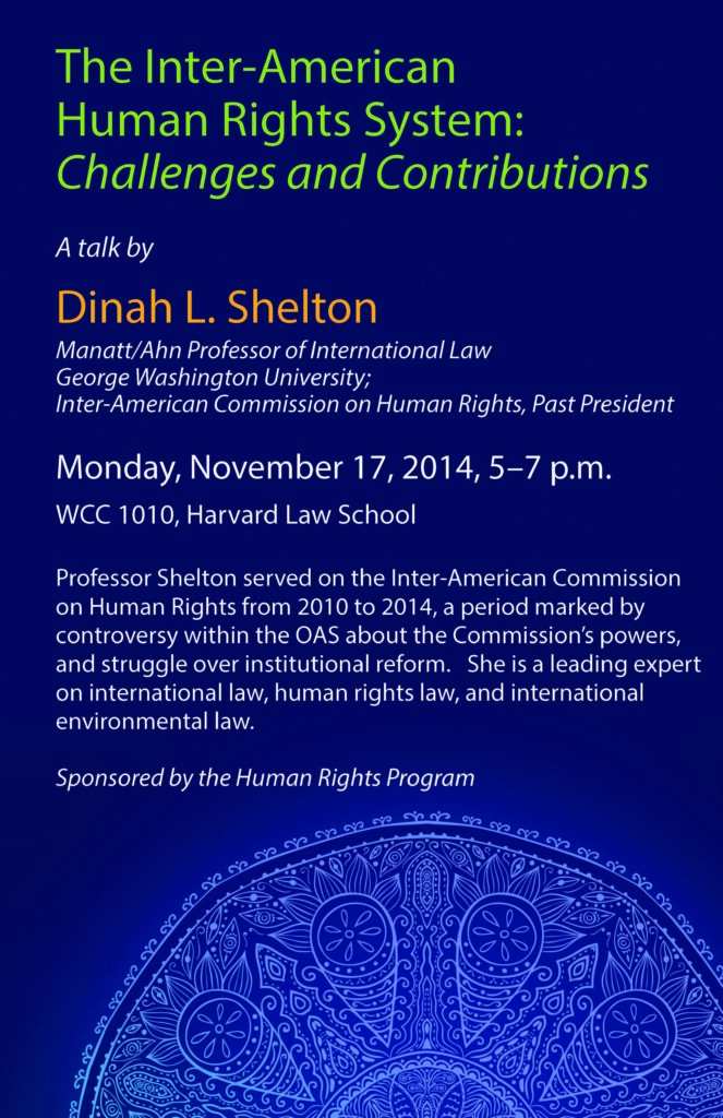 TONIGHT: "The Inter-American Human Rights System: Contributions And ...