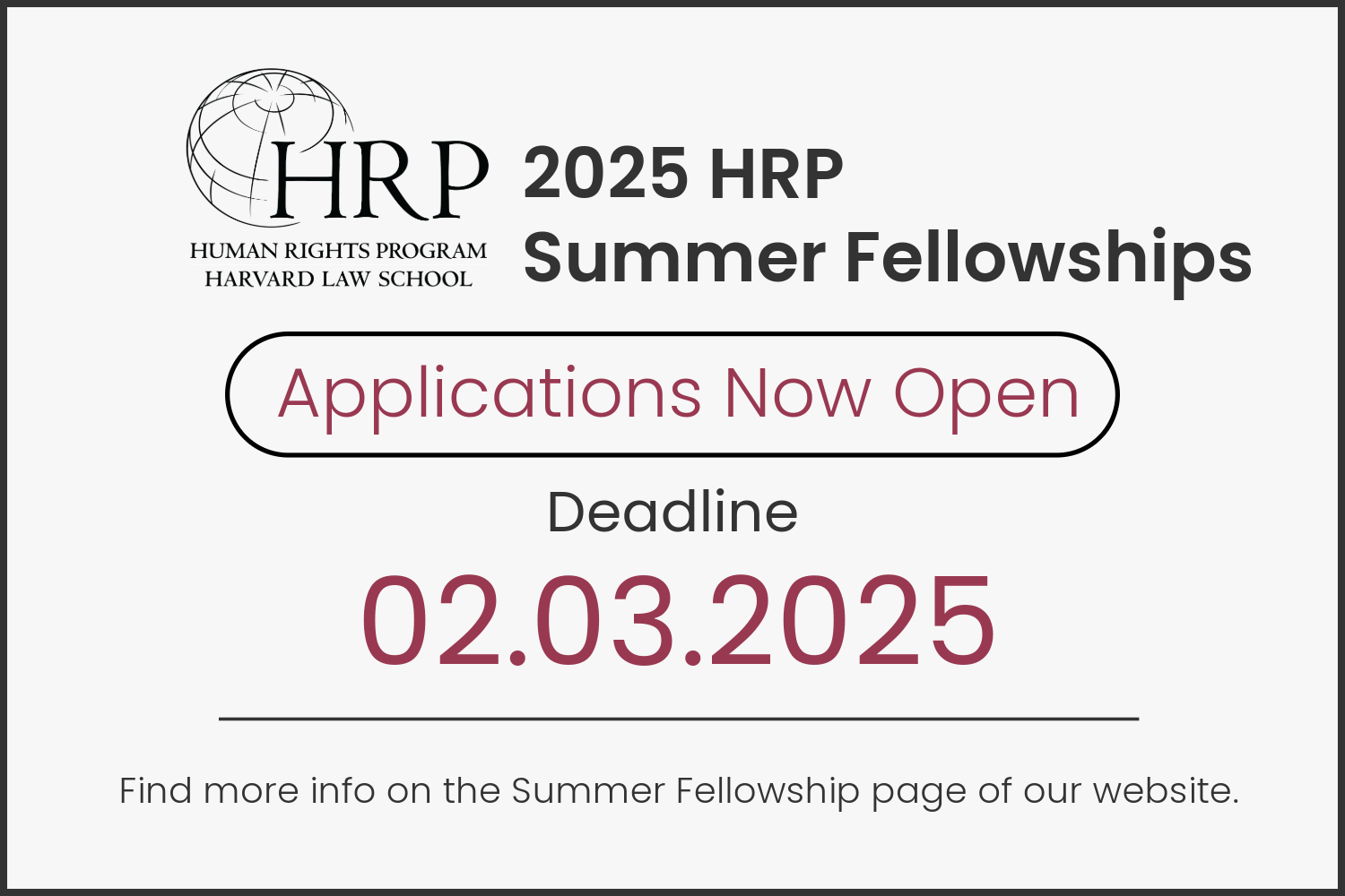 2025 Summer Fellowship Application Now Open