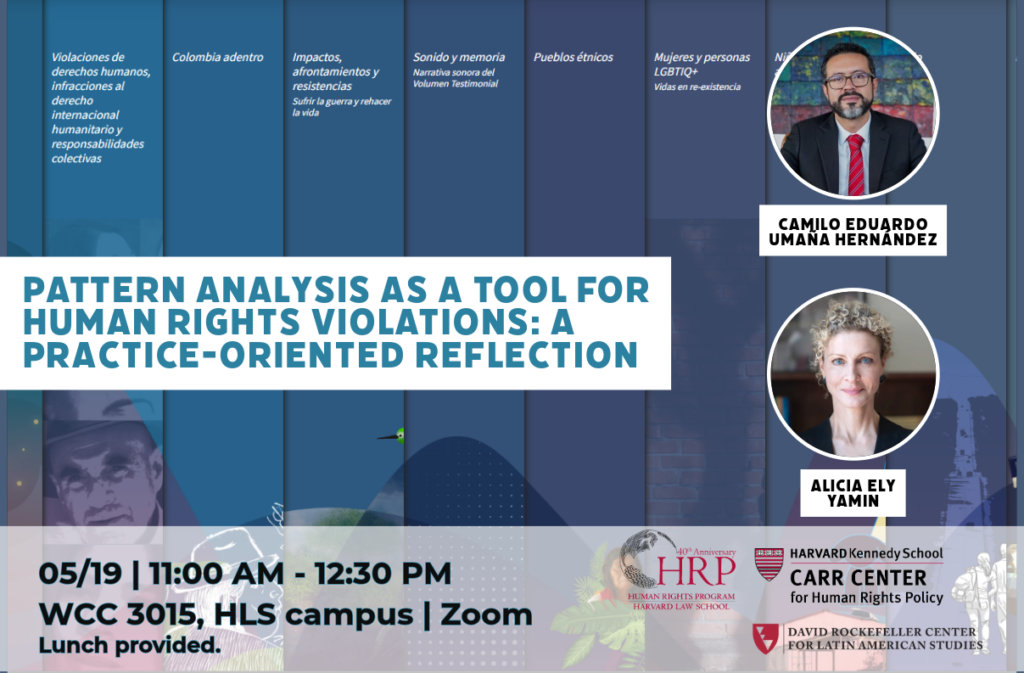 Decorative poster for the event "Pattern Analysis as a Tool for Human Rights Investigations: A Practice-Oriented Reflection" 