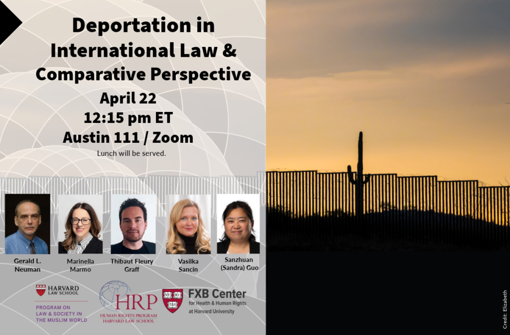 Decorative poster for event on "Deportation in International Law and Comparative Perspective"